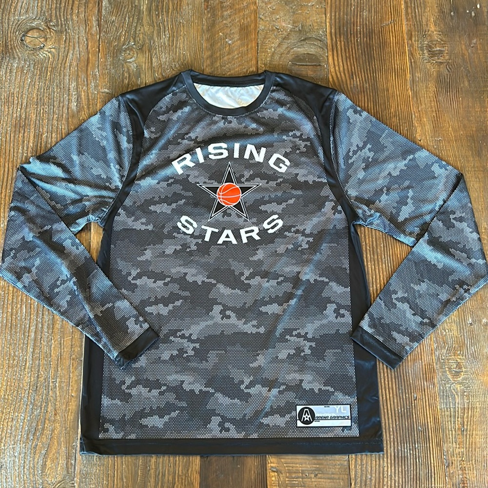 Rising Stars Camouflage Basketball Long Sleeve Shirt Youth large